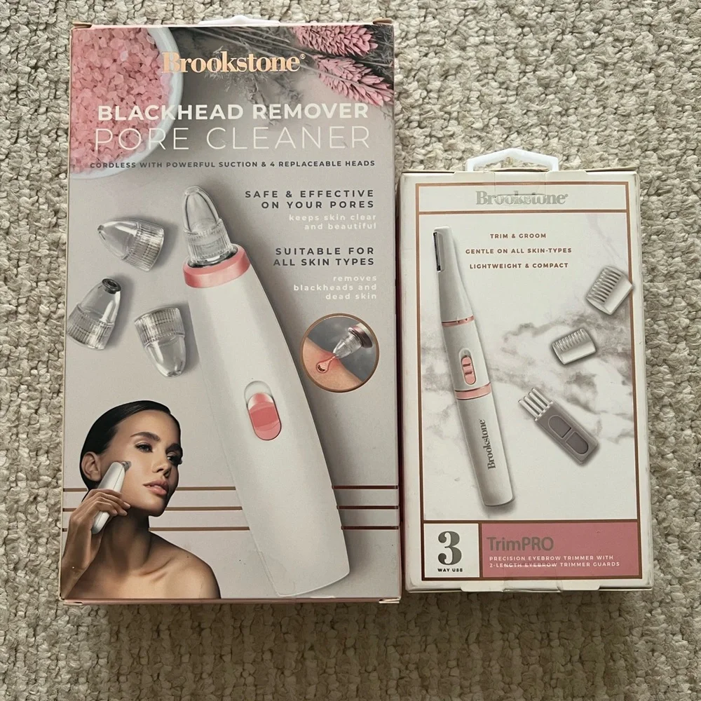 Brookstone TrimPRO Pore Vacuum - White and Pink - Picture 2 of 2